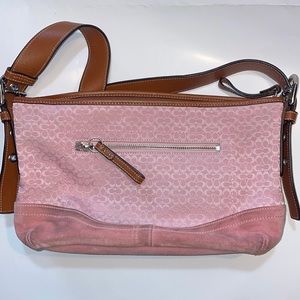 Pink Coach Signature Hobo Bag adjustable strap